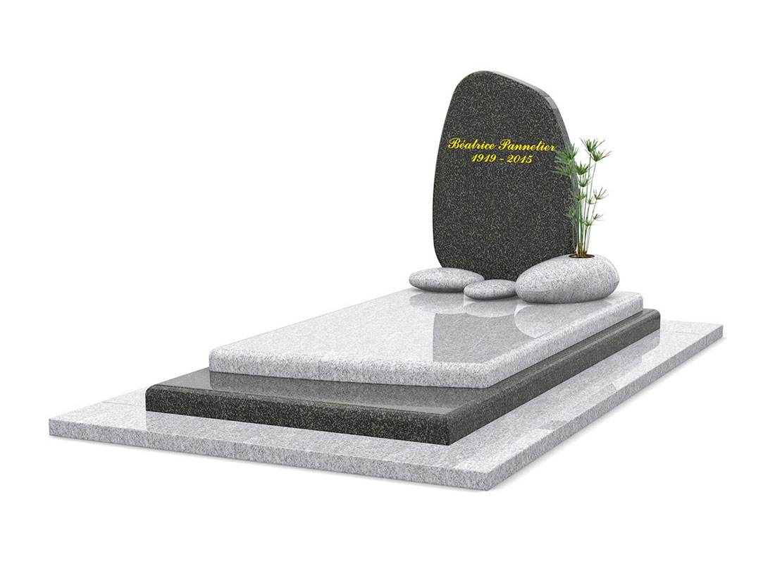 monument gpg414 en granit blanc et noir