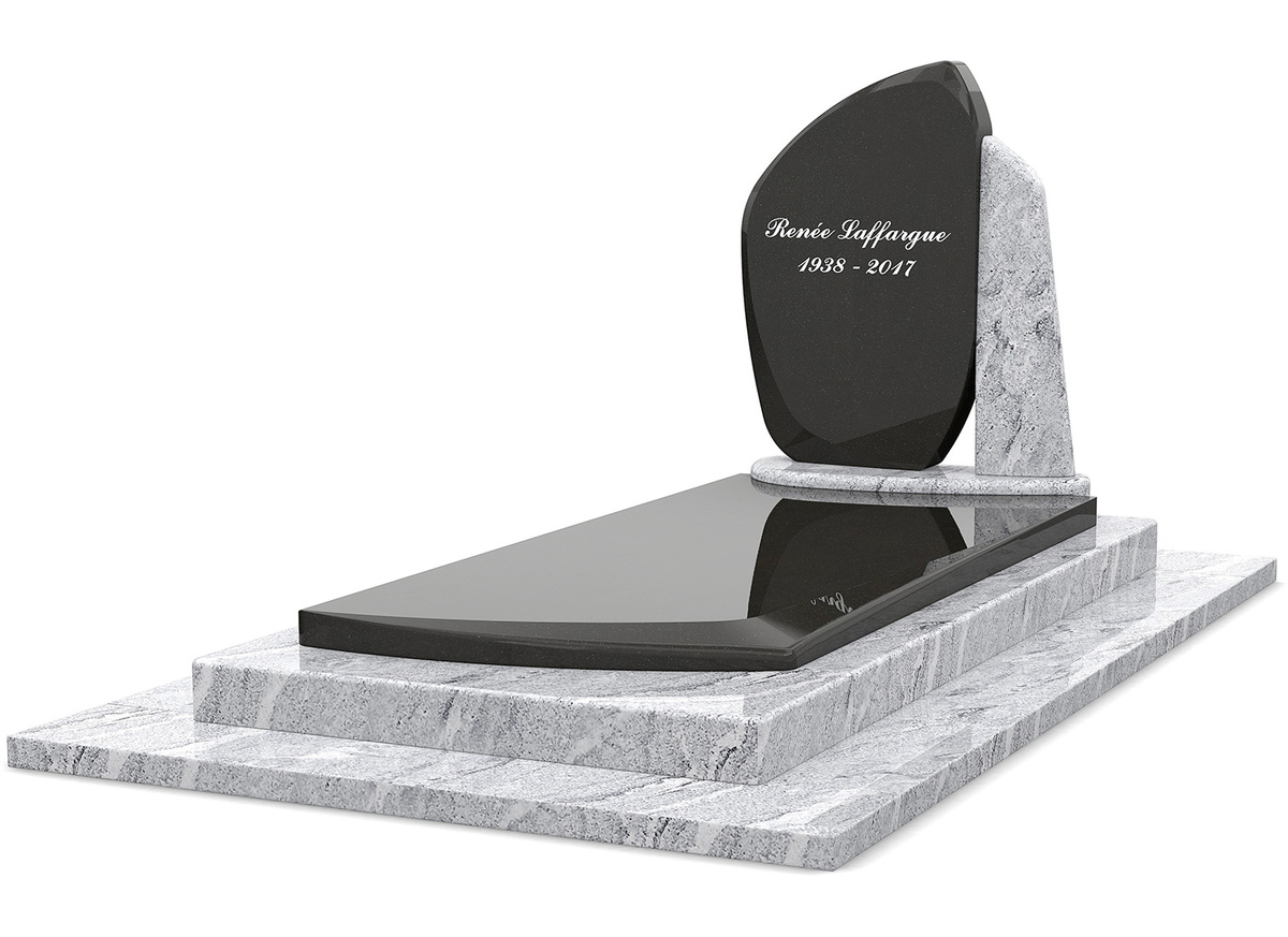 AXEN Pierre commémorative humaine, pierre tombale en granit noir