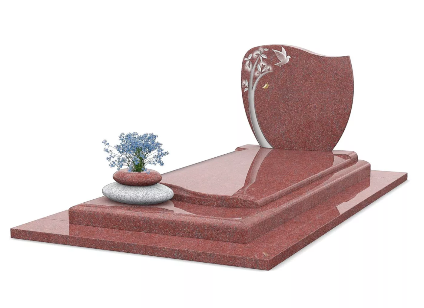 Pierre tombale en granit Rouge Ecarlate