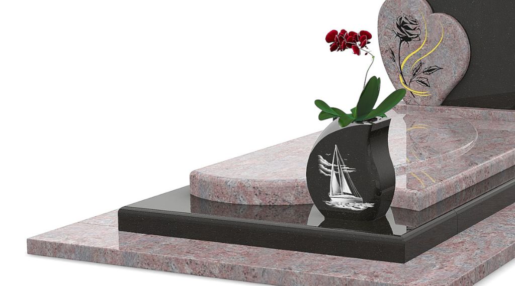 vase gravé sur un monument funéraire