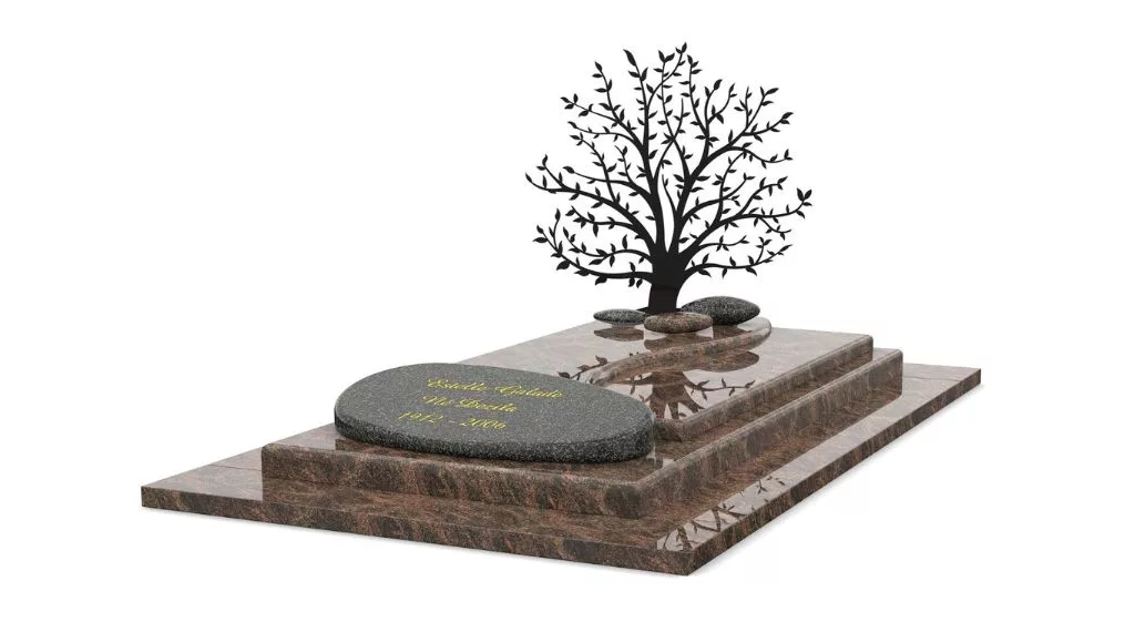 pierre tombale gpg311 avec stele arbre