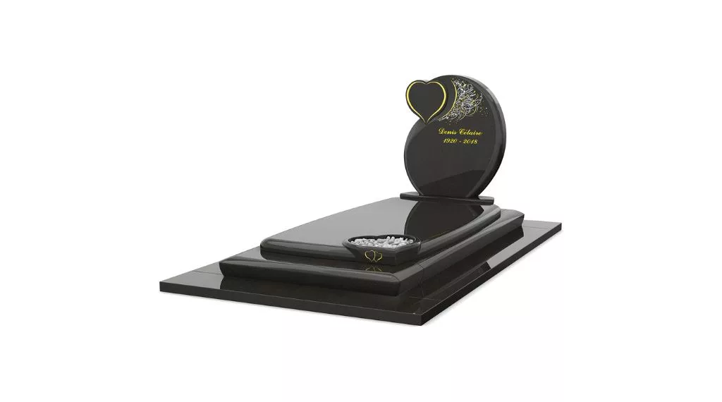 pierre tombale granit noir gpg 326
