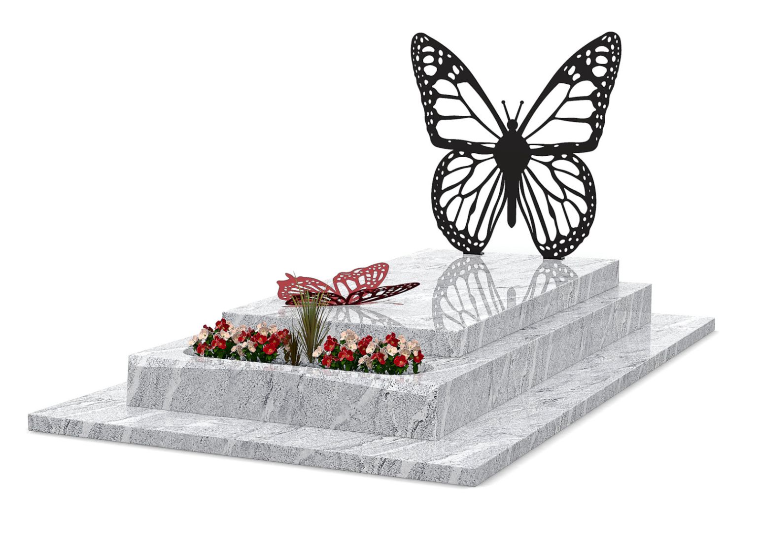 pierre tombale gpg 514 stele papillon