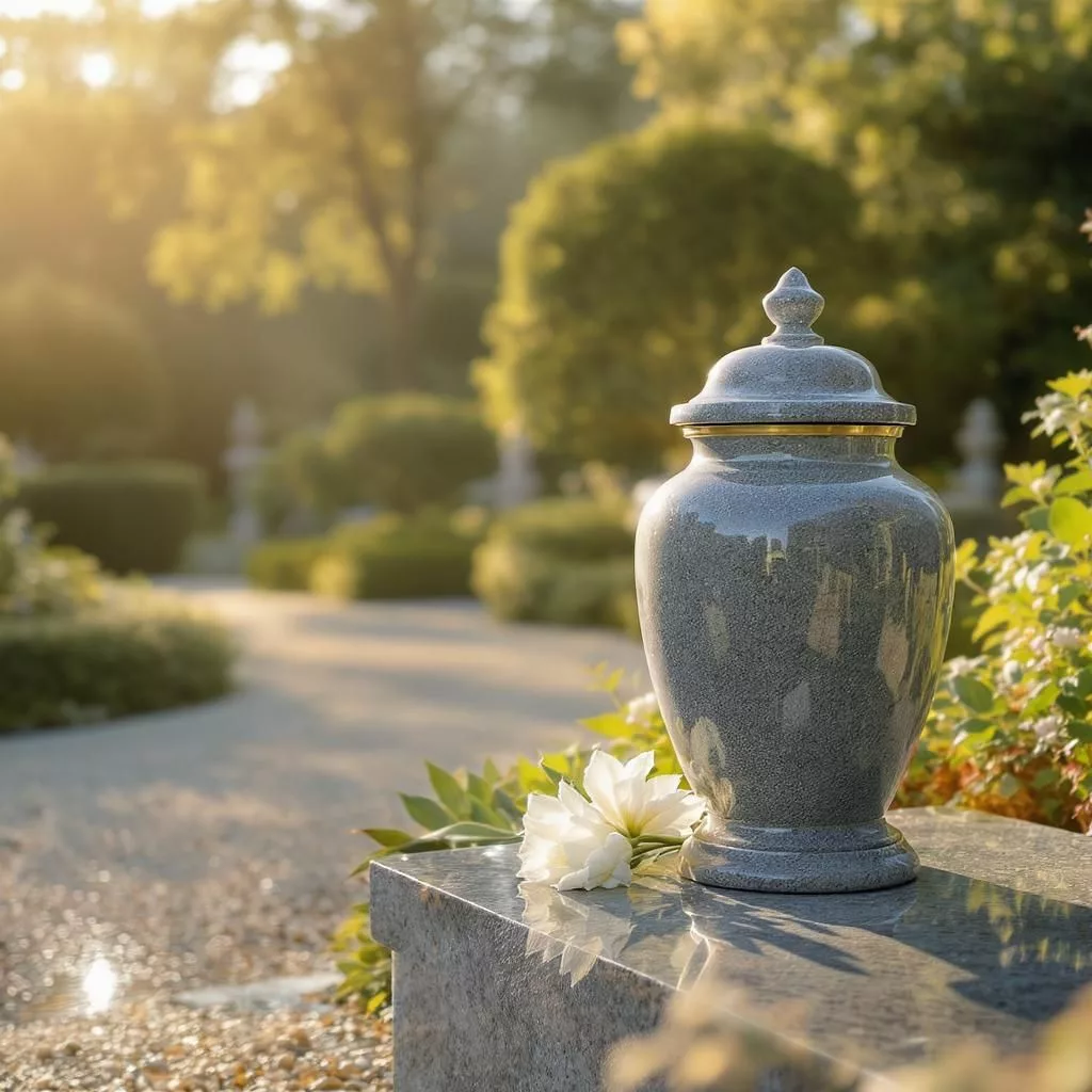 urne funeraire au soleil